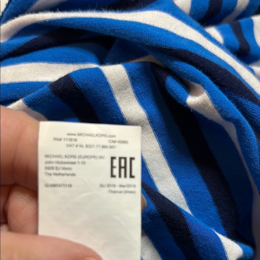 Michael Kors Blue and White Striped Mini Dress - Picture 14 of 14